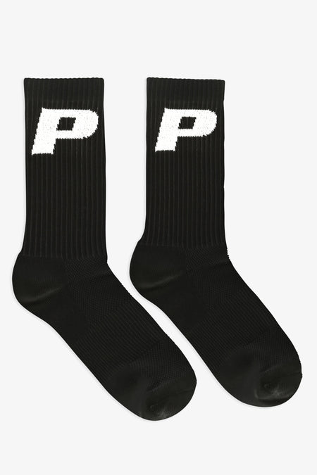 P Logo Socks Black White (Single Pack)