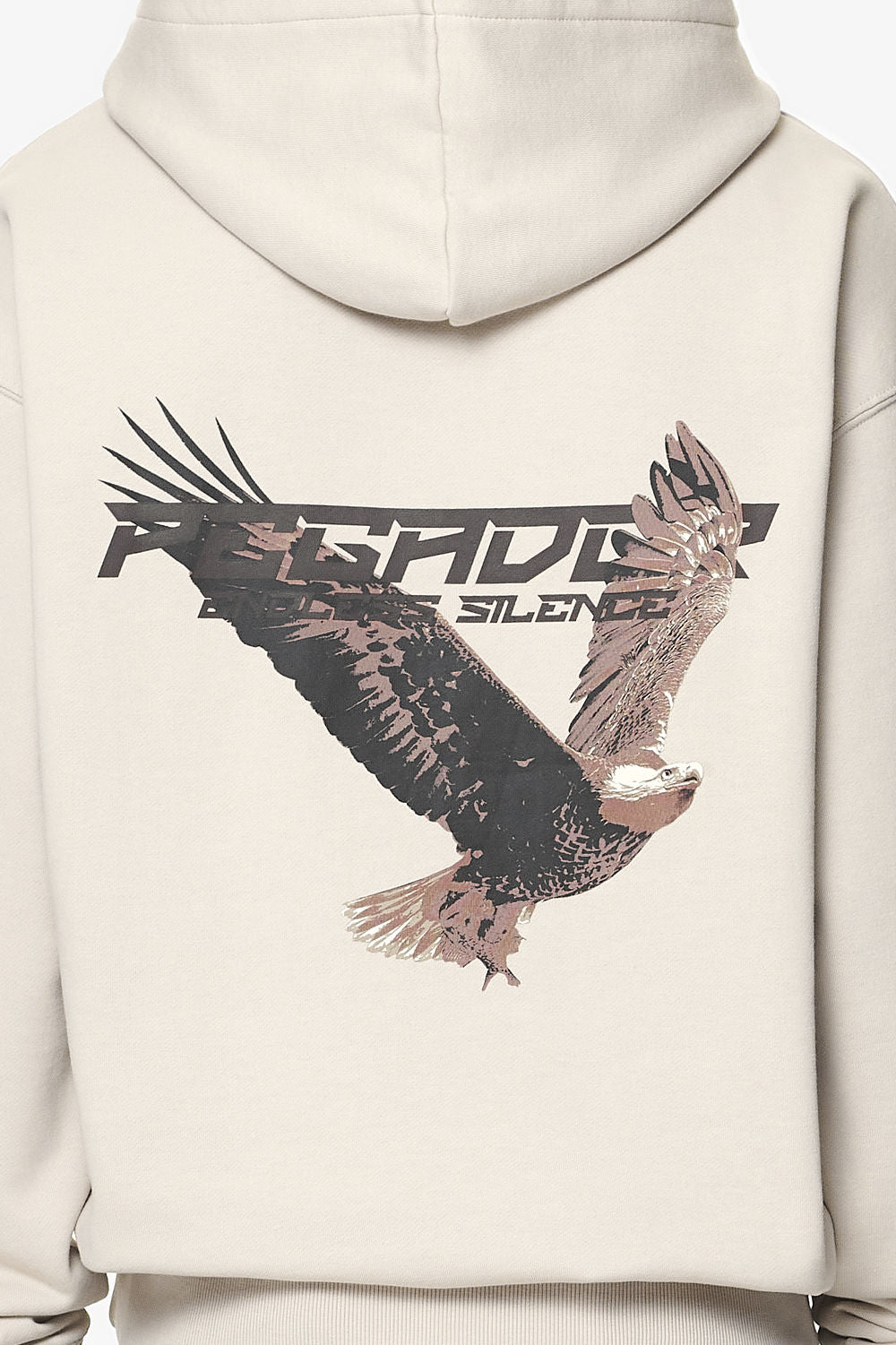 Pegador Fenton Oversized Hoodie Washed Dust Cream Detailshot aus der Do not Disturb Kollektion für Herren