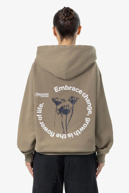 Roya Oversized Raglan Hoodie Washed Desert Taupe