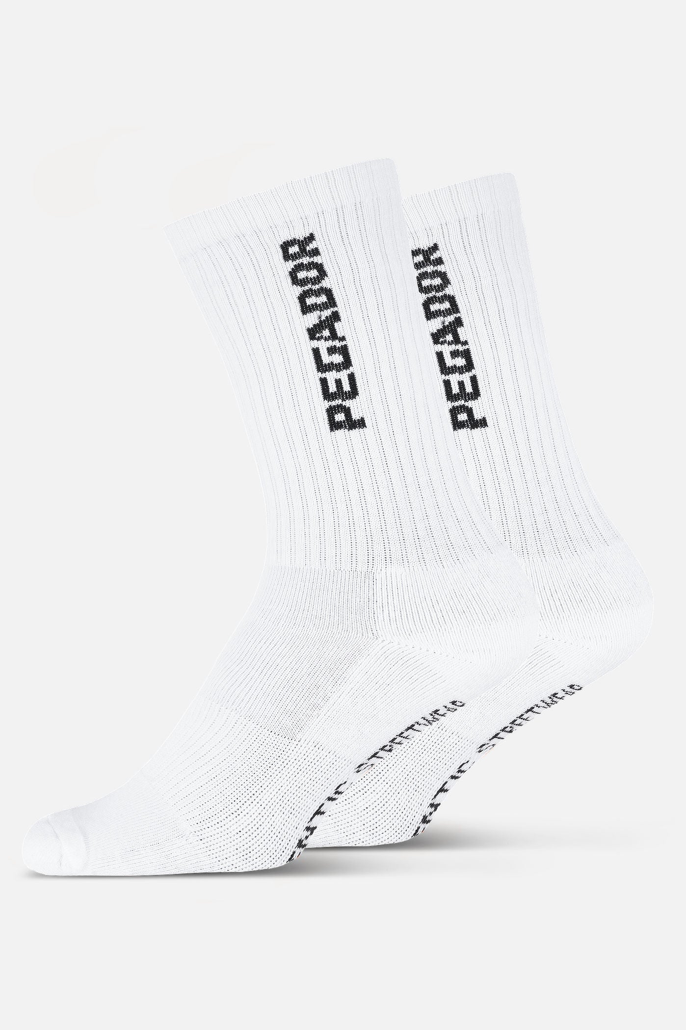 Pegador Certified Cross Logo Socks White Black Gegenansicht aus der Never Too Late Kollektion für Herren