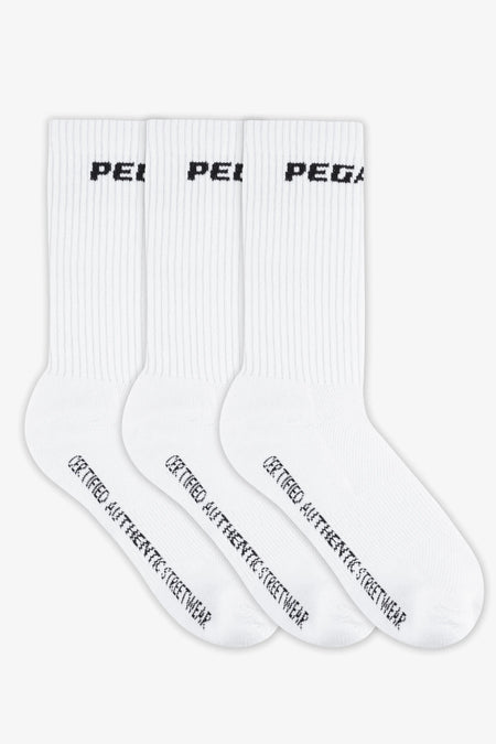 Certified Logo Socks White Black (3 Pack)