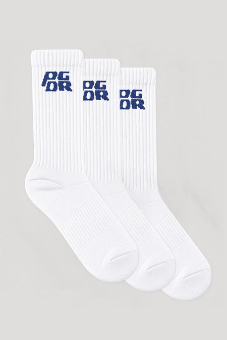 Narson Socks White Retro Blue (3 Pack)