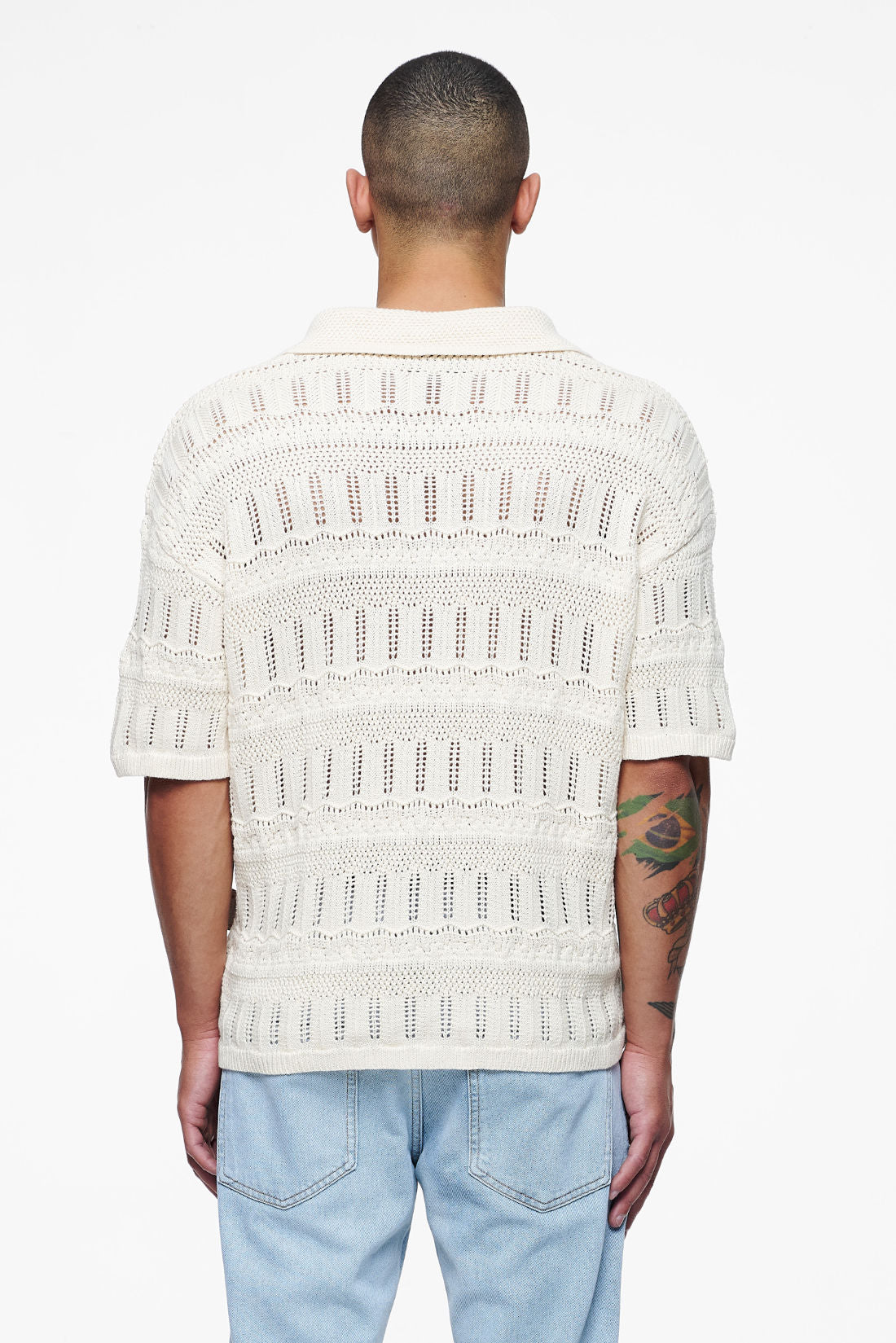 Pegador Degraves Crochet Shirt Unbleached Gegenansicht aus der Finer Things Kollektion für Herren