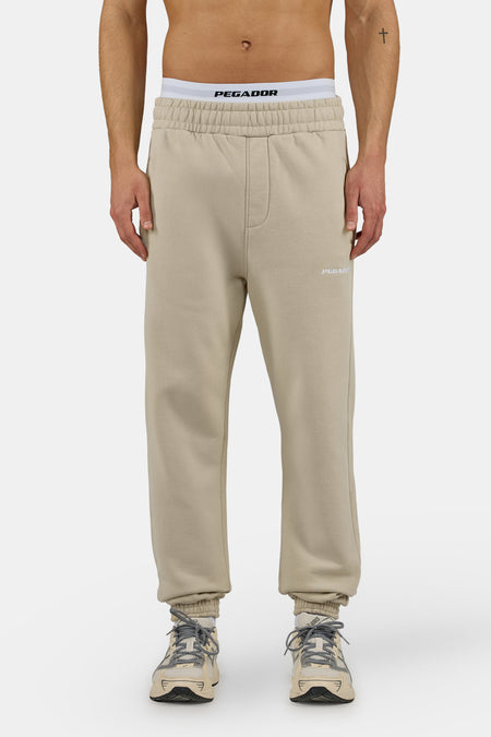 Logo Heavy Sweat Jogger Khaki Beige