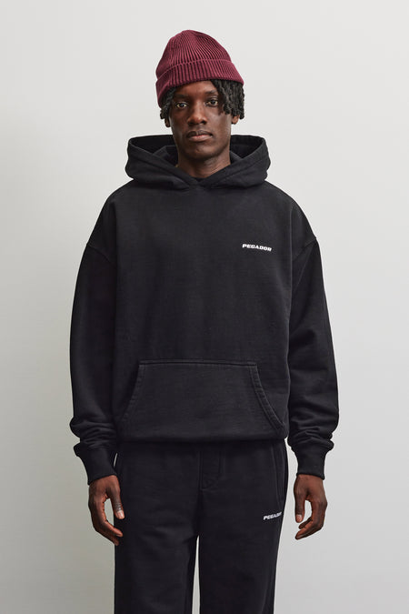 Logo Oversized Hoodie Washed Black