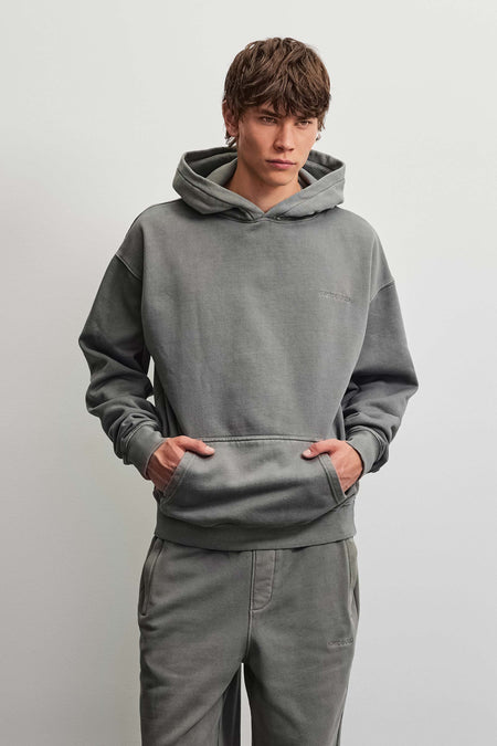 Logo Oversized Hoodie Vintage Grey