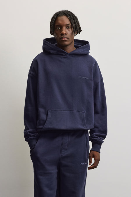 Logo Oversized Hoodie Indigo Blue