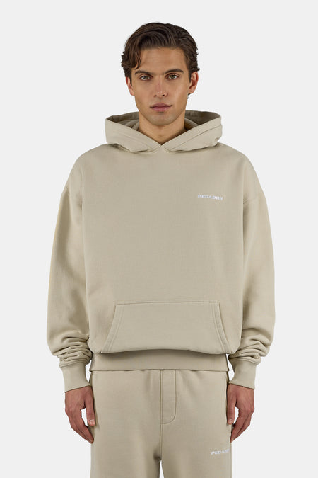 Logo Oversized Hoodie Washed Khaki Beige