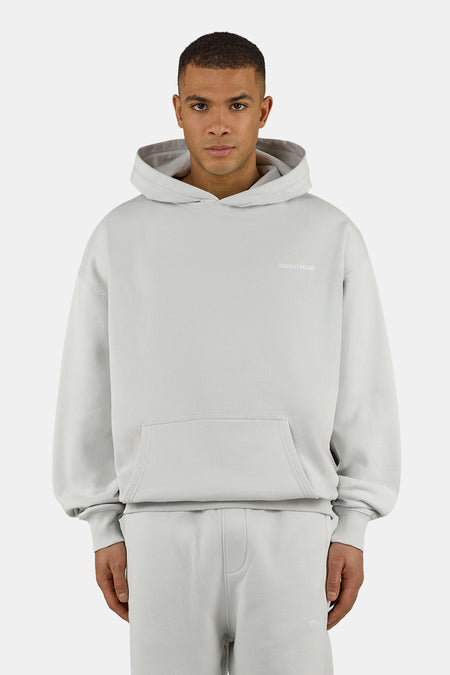 Logo Oversized Hoodie Washed Fog Grey