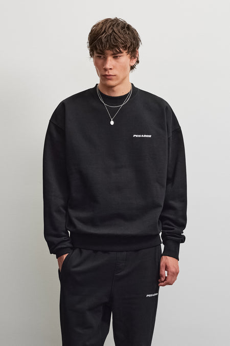 Logo Oversized Sweater Washed Black
