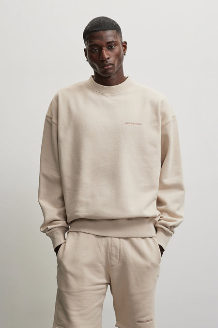 Logo Oversized Sweater Washed Cream