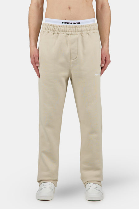 Logo Wide Sweat Pants Washed Light Beige