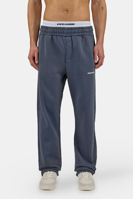 Logo Wide Sweat Pants Washed Twilight Blue