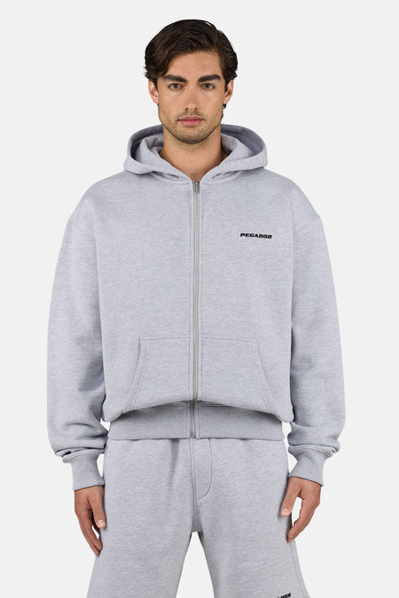 Logo Oversized Sweat Jacket Heather Grey