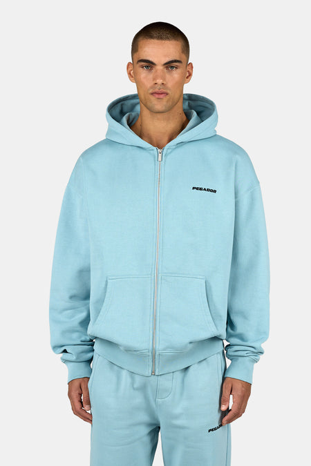 Logo Oversized Sweat Jacket Washed Frost Blue