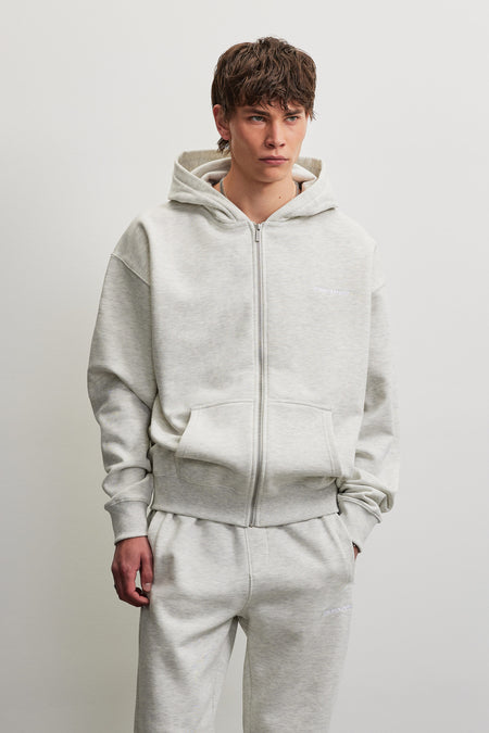 Logo Oversized Sweat Jacket Cloud Grey Melange