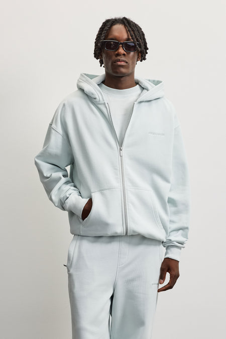 Logo Oversized Sweat Jacket Pearl Blue