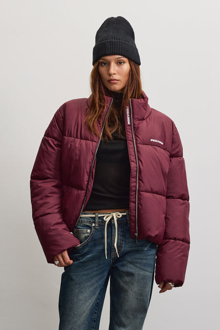 Georgia Puffer Jacket Dark Red