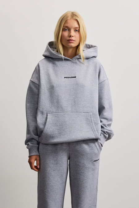 Clarita Logo Oversized Hoodie Grey Melange
