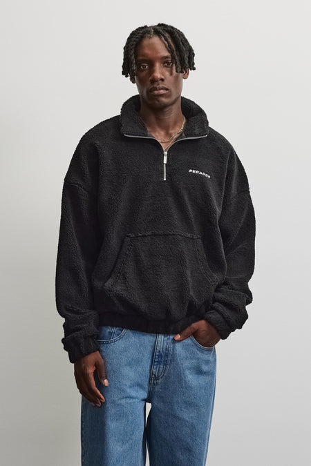Puka Teddy Half Zip Sweater Black