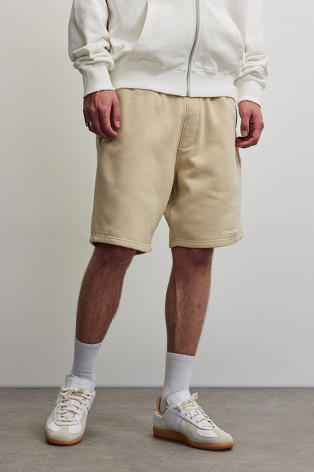 Logo Heavy Sweat Shorts Khaki Beige