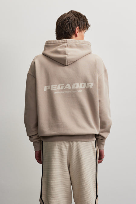 Colne Logo Oversized Hoodie Washed Warm Taupe