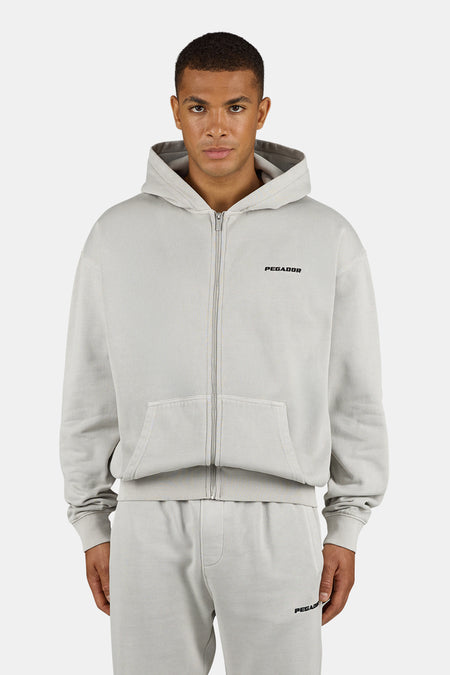 Logo Oversized Sweat Jacket Vintage Light Grey