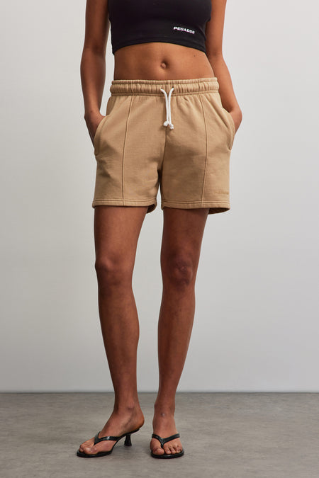Umbria High Waisted Shorts Vintage Washed Espresso Gum