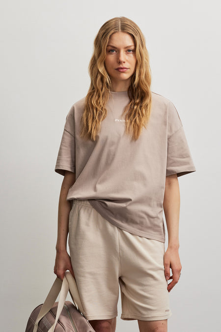 Bracy Heavy Oversized Tee Washed Warm Taupe