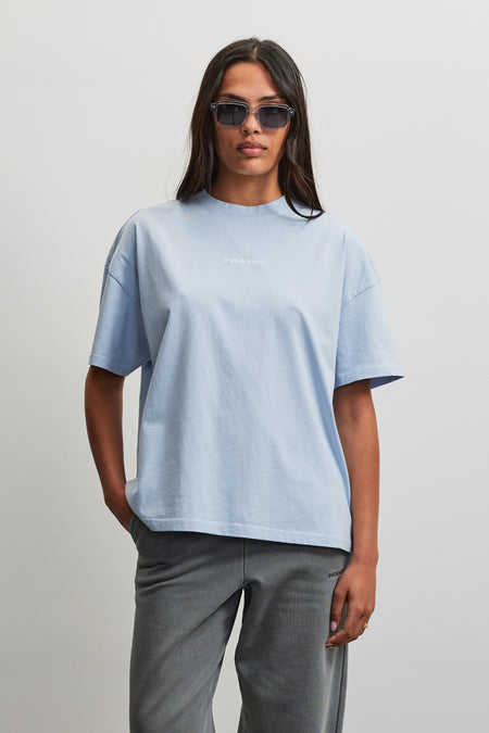 Bracy Heavy Oversized Tee Washed Ocean Blue