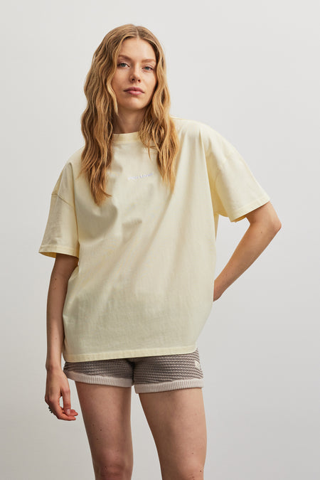Bracy Heavy Oversized Tee Washed Butter Yellow