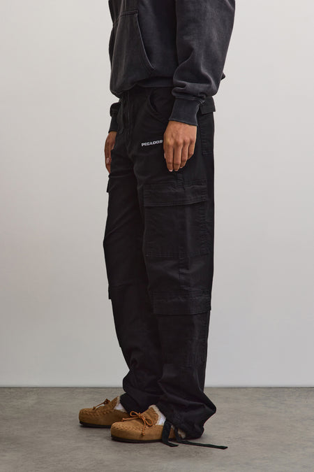 Lia Wide Cargo Pants Black