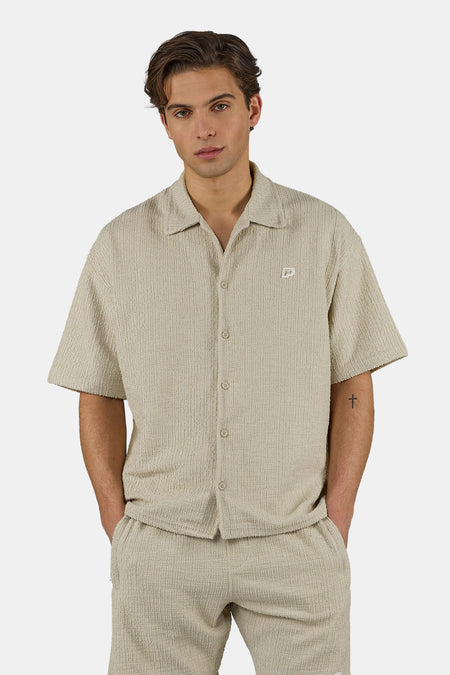 Libco Structured Knit Shirt Khaki Beige