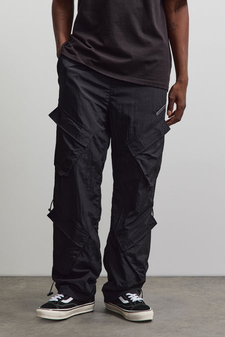 Varick Wide Tech Cargo Pants Black