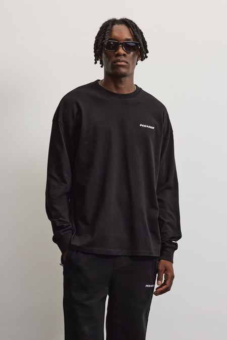 Rusk Logo Oversized Longsleeve Washed Black