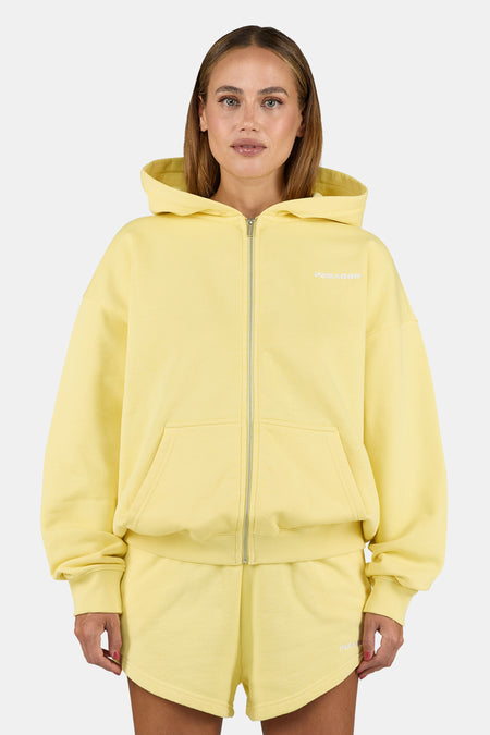 Clarita Oversized Sweat Jacket Washed Soft Yellow