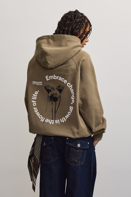 Roya Oversized Raglan Hoodie Desert Taupe