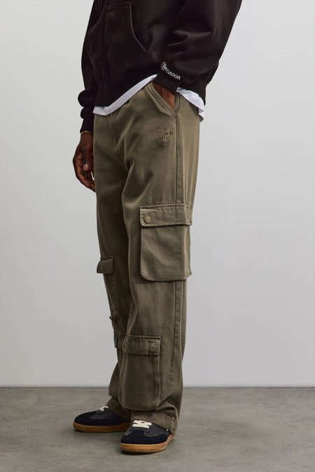 Garnet Wide Cargo Pants Faded Olive