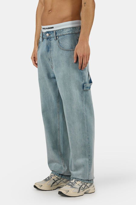 Drato Baggy Workwear Jeans Washed Light Blue