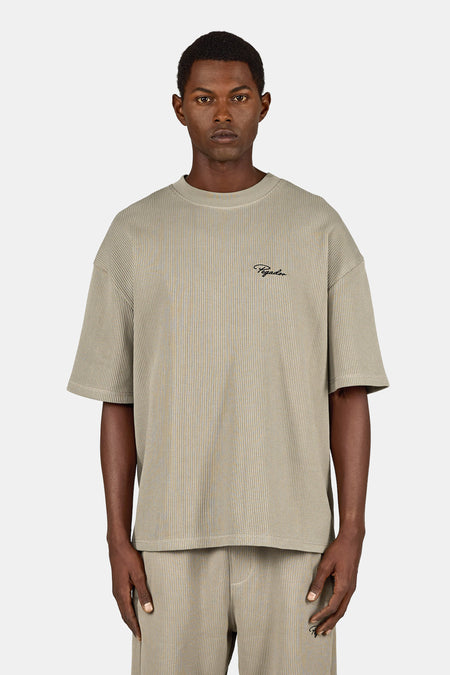 Signar Oversized Rib Tee Washed Flint Grey