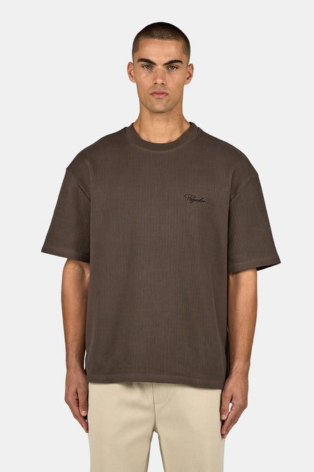 Signar Oversized Rib Tee Washed Walnut Brown