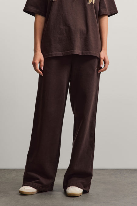Anni Wide Sweat Pants Deep Brown