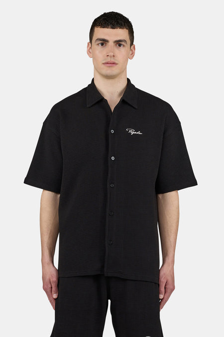 Signar Waffle Shortsleeve Shirt Black