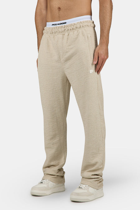 Libco Structured Knit Wide Pants Washed Light Beige