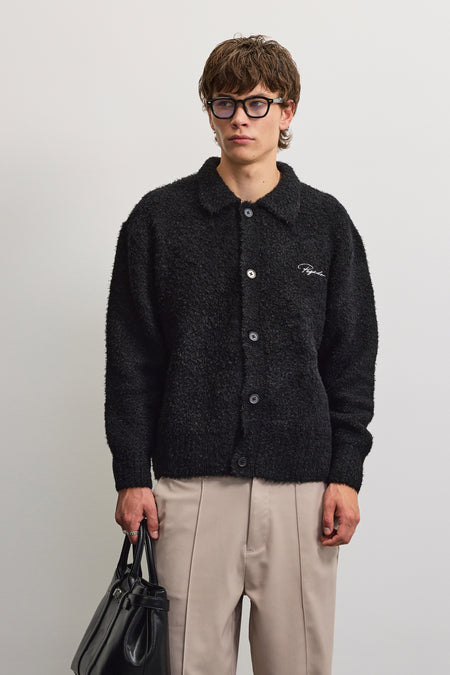Signar Polo Knit Cardigan Black