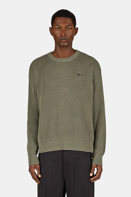 Signar Oversized Chunky Knit Sweater Faded Olive