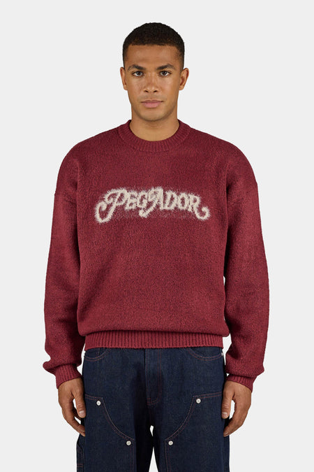 Nepole Oversized Knit Sweater Maroon Red