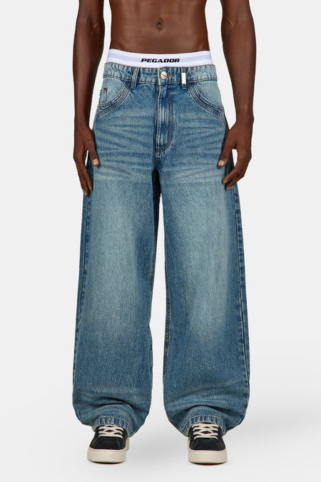 Dahod Flared Denim Sprayed Washed Blue