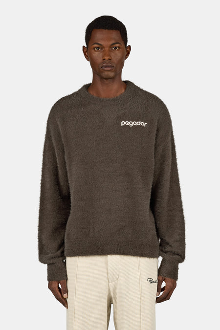 Dalian Furry Knit Sweater Walnut Brown