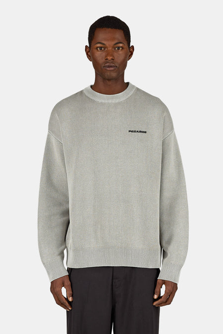 Logo Oversized Knit Sweater Dyed Flint Grey